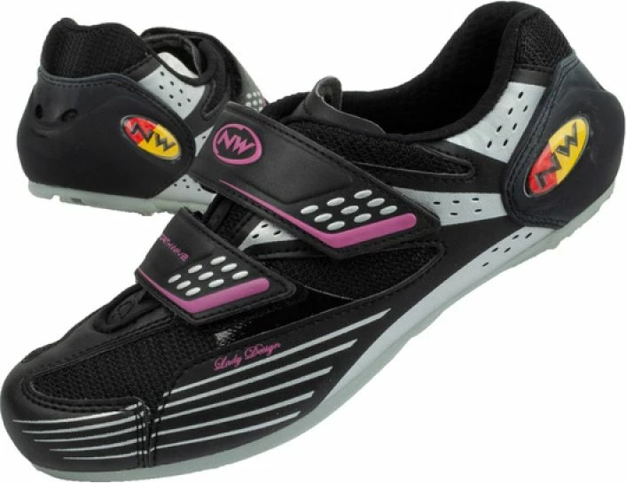 Kolesarske čevlje Northwave Moon za ženske, črno-roza