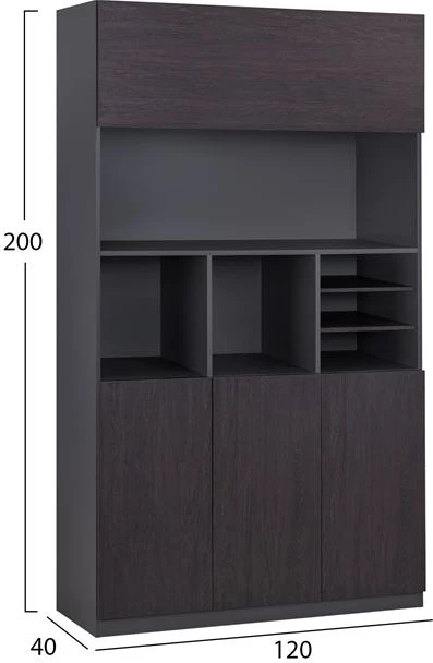 Profesionalna pisarniška knjižnica Rosewood FH2088 120x40x200cm