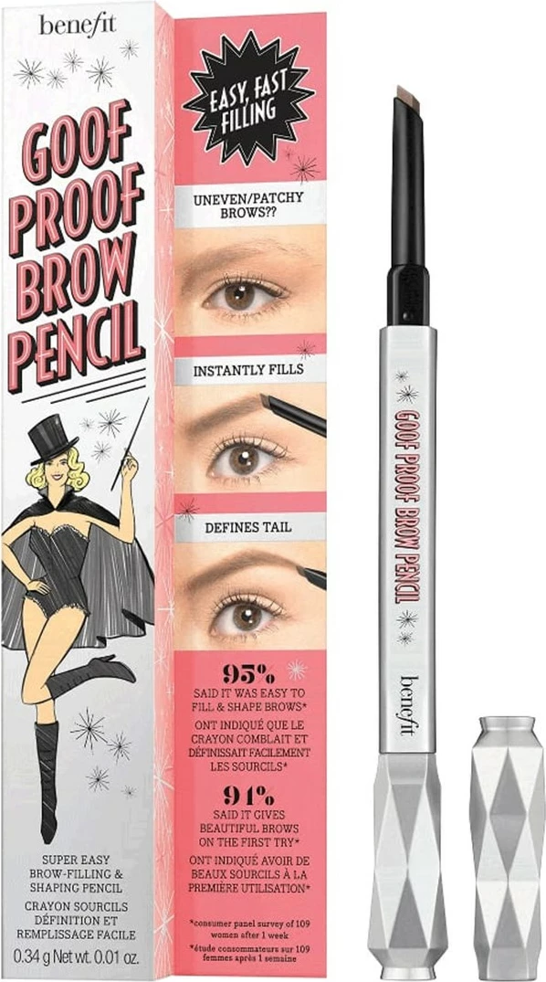 Svinčnik za obrvi Goof Proof Brow Pencil Benefit 5 Deep Brown, za ženske, 0,34 g