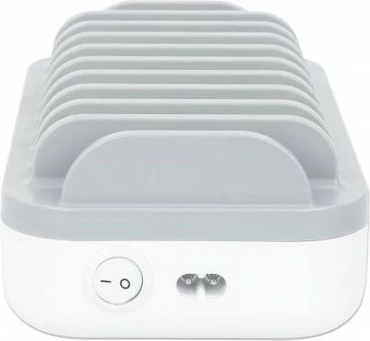 Polnilna postaja USB, 10 vrat, 120 W, bela/siva MANHATTAN