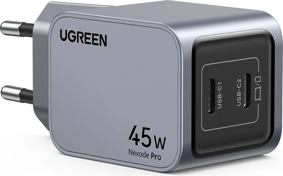 Univerzalni polnilnik 45W, 2x USB Type-C, Power Delivery 3.0, Quick Charge 4, Ugreen 35008, siva Univerzalni polnilnik 45W, 2x USB Type-C, Power Delivery 3.0, Quick Charge 4, Ugreen 35008, siva