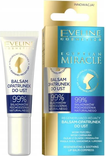 Regeneracijski in pomirjujoči balzam za ustnice Eveline Cosmetics Egyptian Miracle, 12 ml