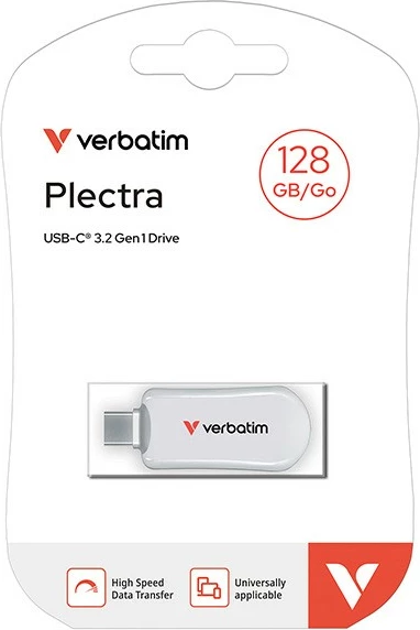 USB ključek USB-C, Verbatim Plectra 30229 128GB USB 3.2, 100 MB/s, bel