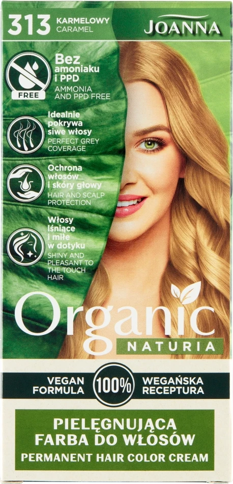 Barva za lase Naturia Organic 313 Karamel, Joanna, 1 kos