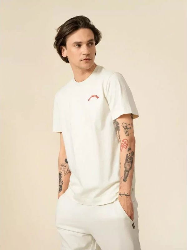 Majica za moške, Outhorn, model OTHSS23TTSHM451-11S, kremna barva