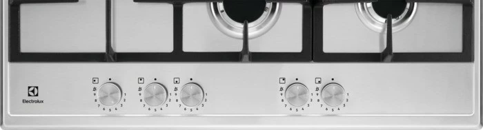Plinska kuhalna plošča, 5 kuhalnih con, inox, Electrolux KGS75662SX