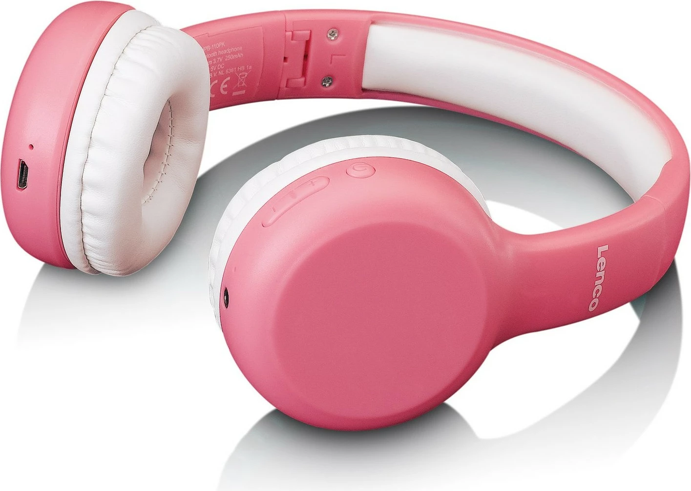 Otroške slušalke Lenco HPB-110PK, Bluetooth, 20 ur, rožnate Otroške slušalke Lenco HPB-110PK, Bluetooth, 20 ur, rožnate