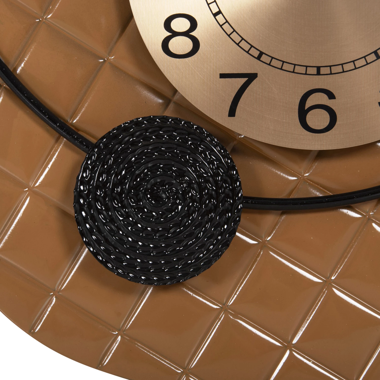 Stenska ura FH4204 kovinska v zlati barvi s črnimi kazalci 50x63 cm