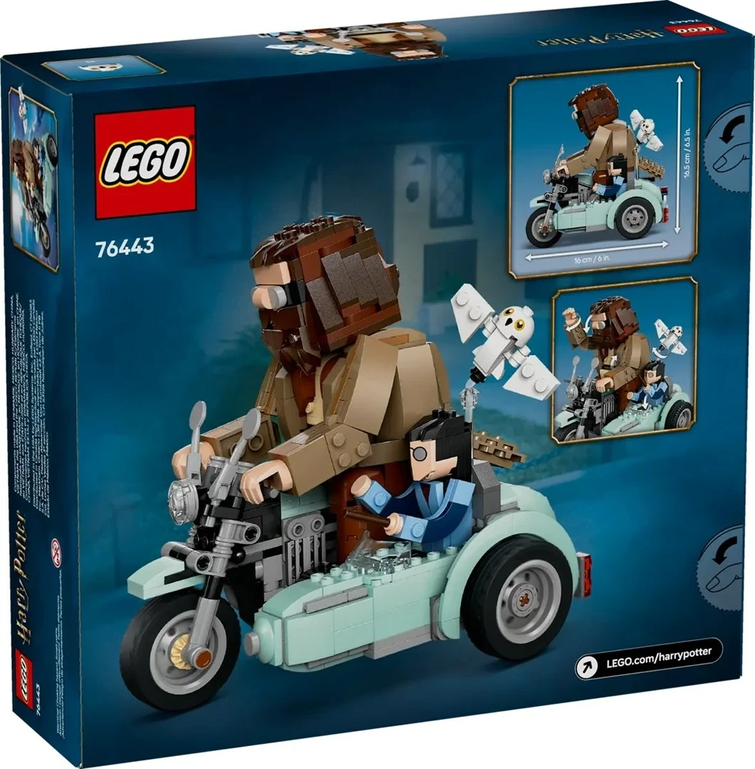 Vožnja s Hagridovim in Harryjevim motorjem, komplet LEGO Harry Potter 76443