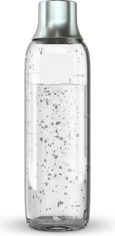 Karbonizacijska steklenica BRITA sodaTRIO, 1 L, steklo, 2 kosa, srebrna