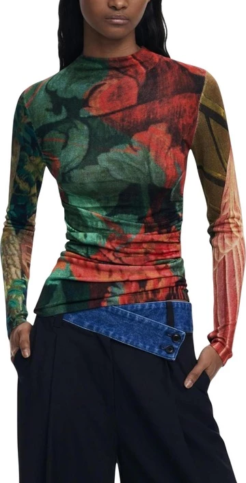 Ženski pulover Desigual, zelen