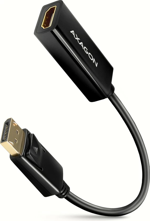 Aktivni adapter DisplayPort na HDMI AXAGON RVD-HI14N, 4K/30Hz, 18 cm, črn