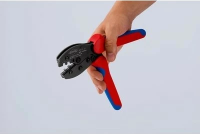 Klešče za stiskanje konektorjev MC4/EVO2 Knipex PreciForce, rdeče/modre ročaje