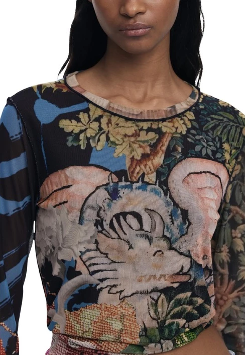 Majica Desigual, ženska, modra