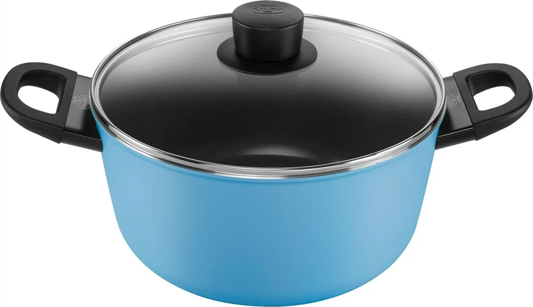 Lonec 24 cm z pokrovom, Ballarini, moder