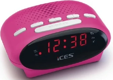 Budilka z radiem Lenco ICR-210, LED zaslon, FM radio, alarm, roza