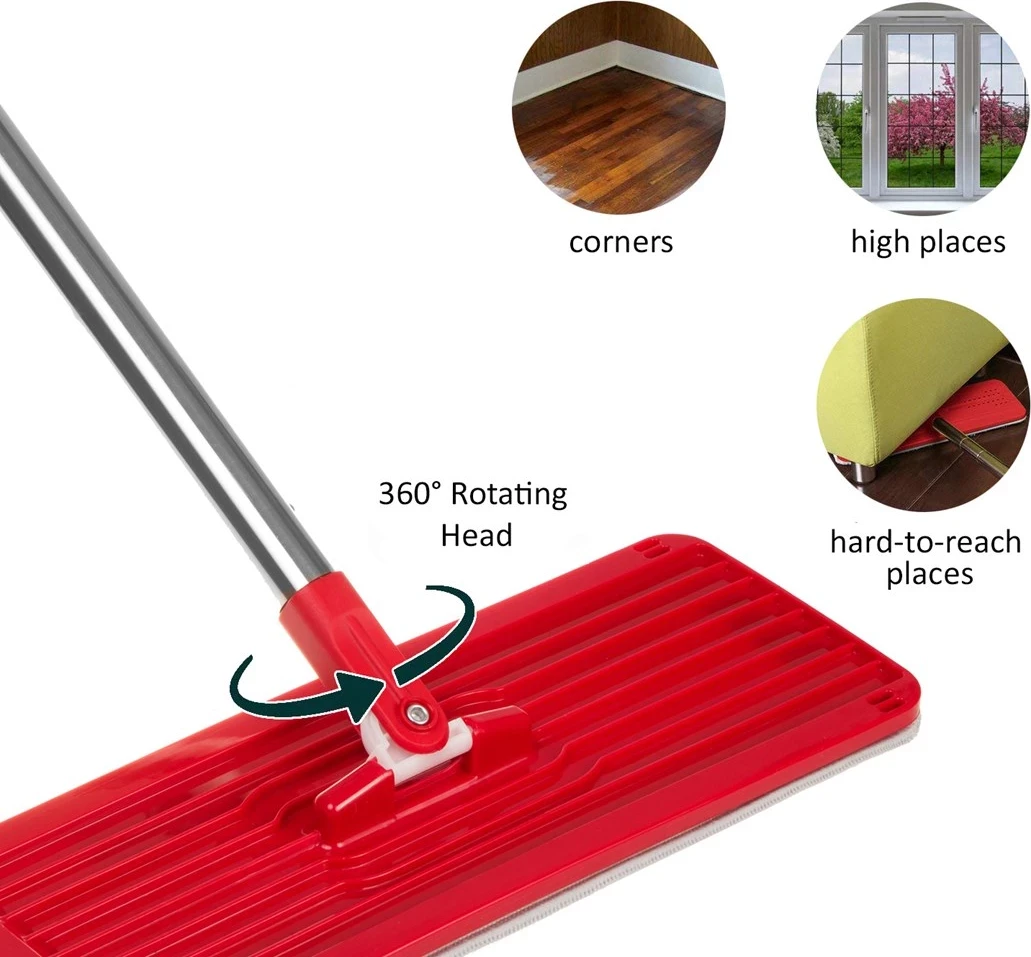 Ročni mop z vedrom in teleskopsko palico + 2 x mikrovlaknena blazinica, 5,7 l, XXL vrteča glava