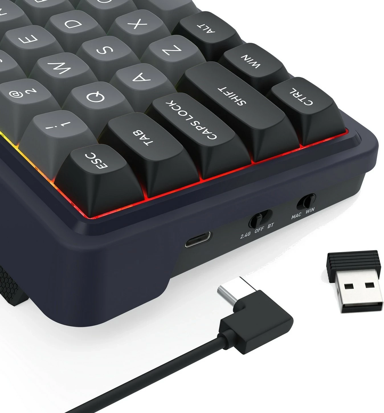 Mehanična tipkovnica Redragon Draconic V2 K730GB-RGB-PRO, 61 tipk, RGB, brezžična/žična, črna