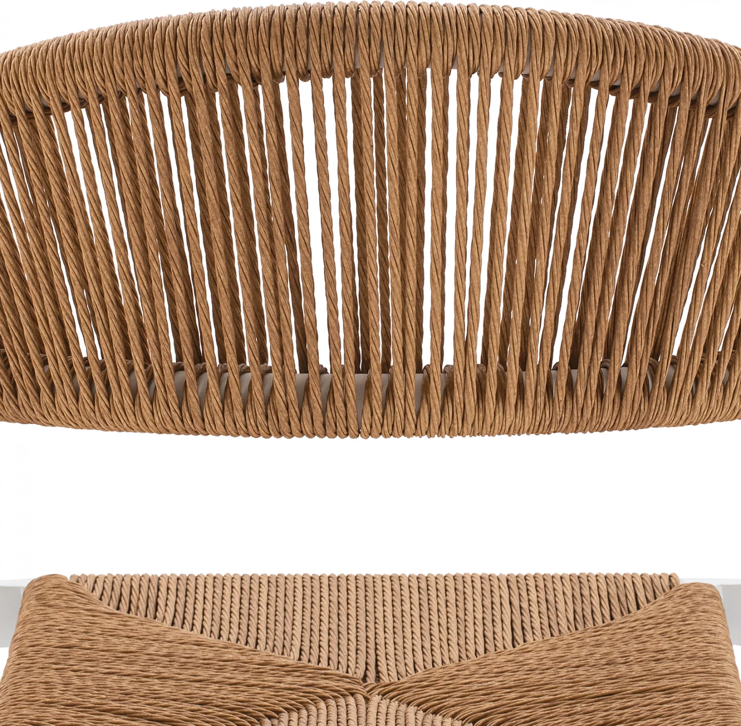 Aluminijasti barski stol v beli barvi z vrvjo v bež FH5788.01 55x57x106 cm