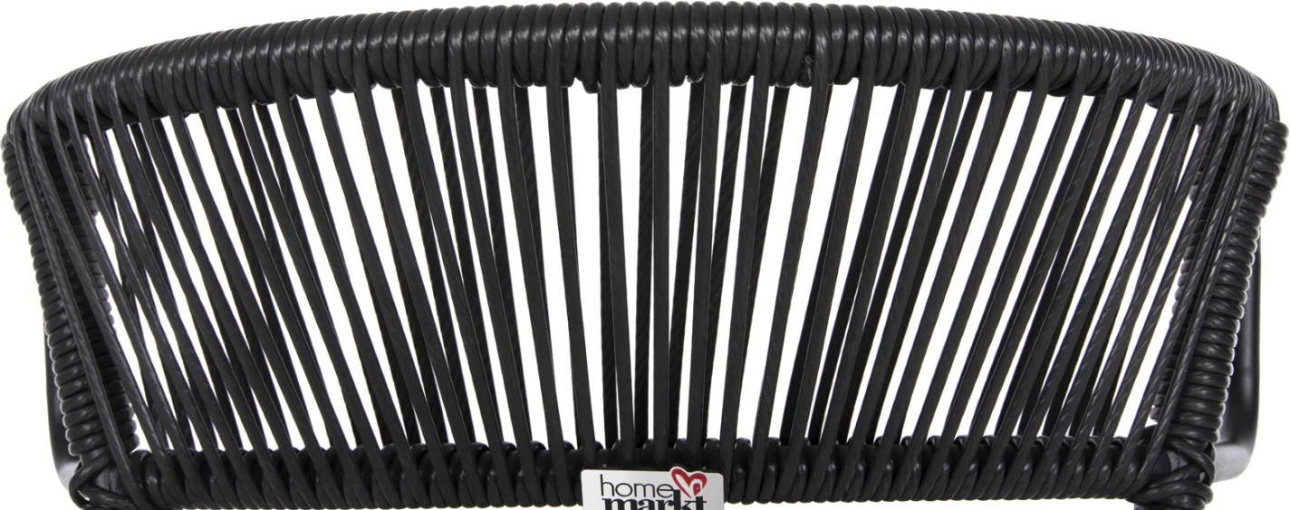 Stol SUKI FH6053.02 kovinski in sintetični ratan v črni barvi 54x62x80H cm