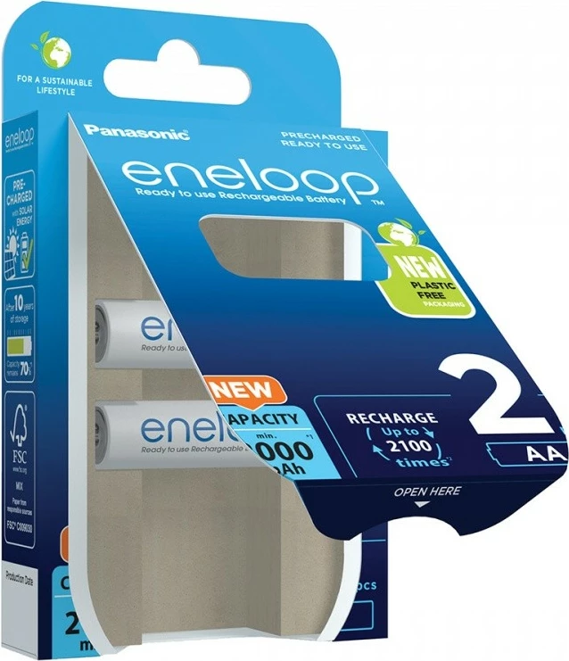 Polnilne baterije Eneloop AA 2000 mAh, Panasonic, 2 kosa