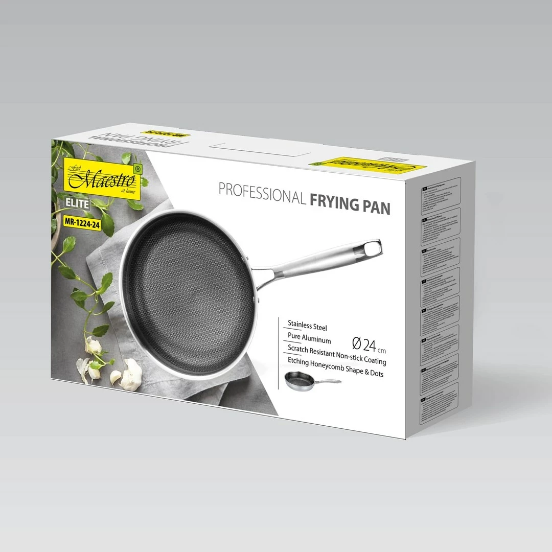 Profesionalna ponev Maestro MR-1224-28, 28 cm, srebrna