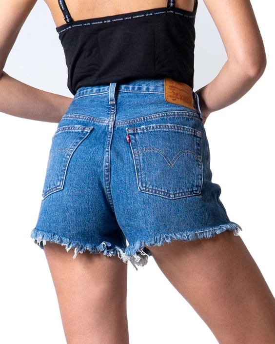 Kratke jeans hlače za ženske Levi's, modre