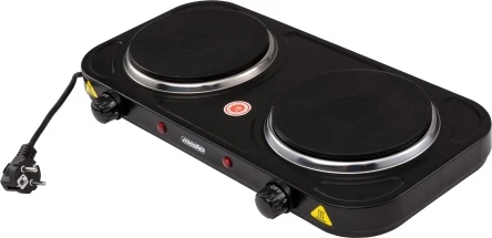 Električni štedilnik z dvema kuhalnima ploščama Adler MS6509, 2000 W, črn