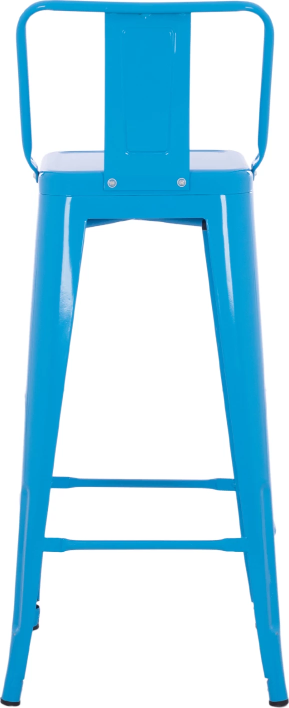 Kovinski barski stol Melita z naslonom v modri barvi FH8643.08 43x43x100 cm