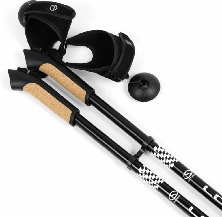 Nastavljivi nordijski pohodni palici Long Life SMJ, črno-zlati