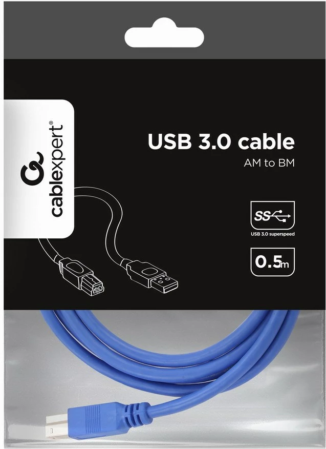 USB kabel 1,83 m USB A na USB B, modra — Gembird CCP-USB3-AMBM-6