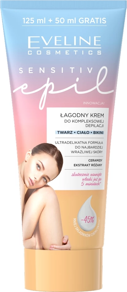 Krema za depilacijo Eveline Cosmetics Sensitive Epil Gentle Cream za ženske 175 ml