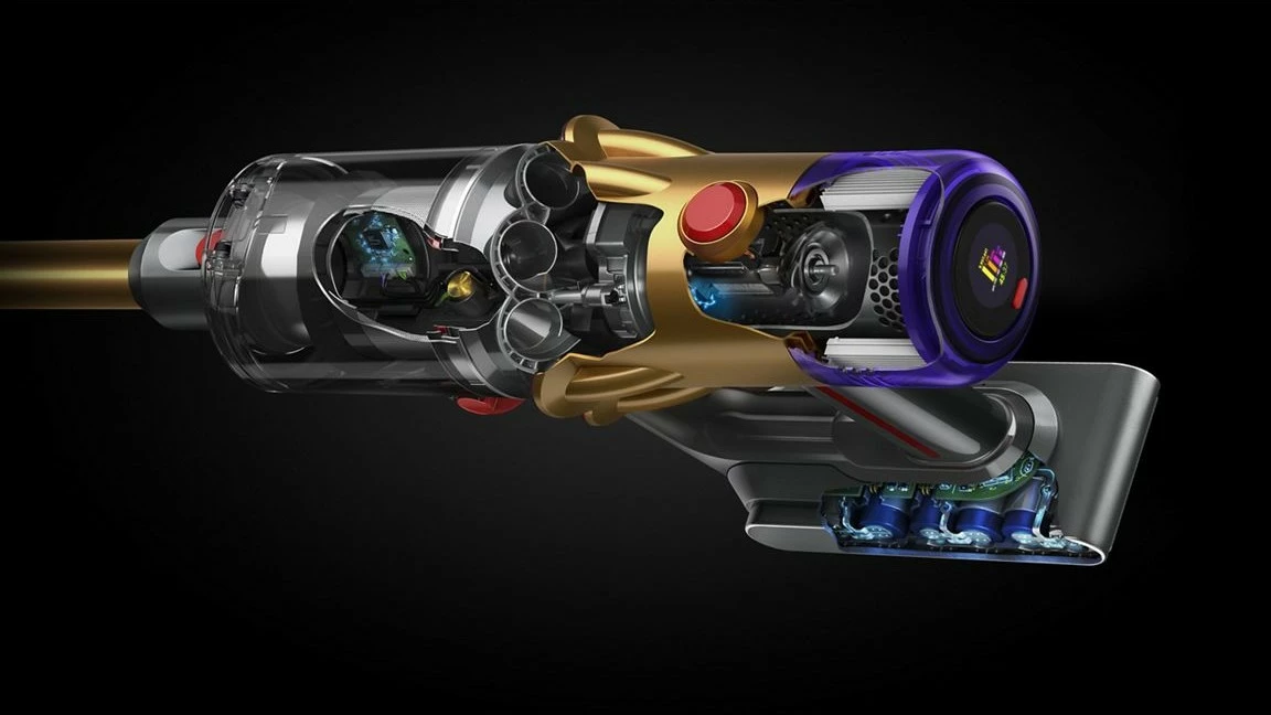 Brezovni sesalnik z baterijo Dyson V12 Detect Slim Absolute, 2-v-1, 60 min avtonomije, zlato