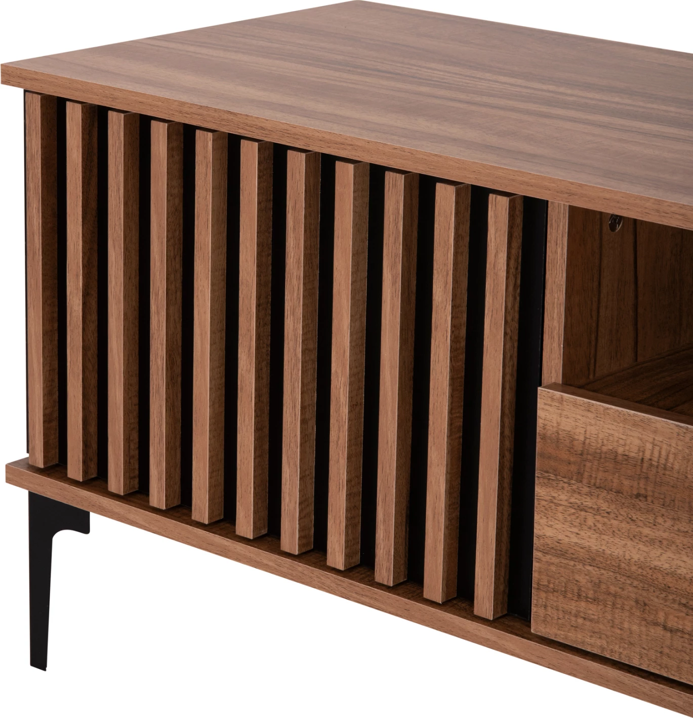 Pohištvo za TV serije HARRY FH18008.01 melamin v naravni barvi lesa in črni 200x40x47,5Hcm