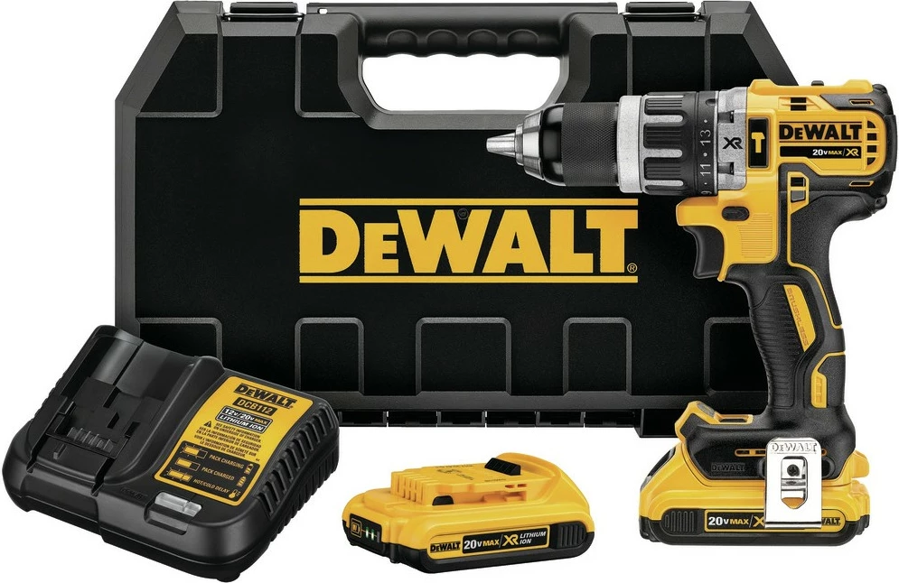 Vrtalnik na baterije DeWALT DCD796D2-QW, 18V XR Li-Ion, 2x baterija, kovček, rumeno/črn