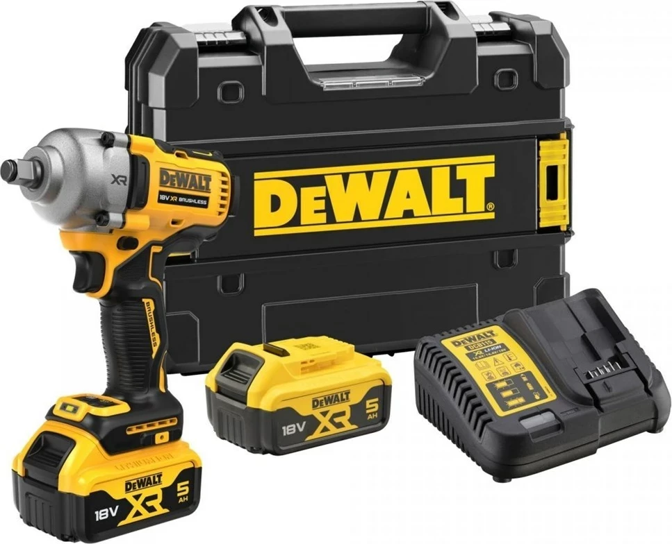 Čelnik udarni DeWalt DCF891P2T, 18V, 2×5Ah XR, 812 Nm, rumeno-črn, komplet z kovčkom