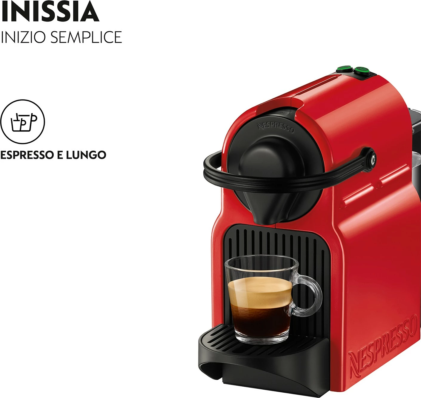 Kompakten aparat za espresso Krups Nespresso XN1005K, 0,7 L, kapsule, 1260 W, rdeč
