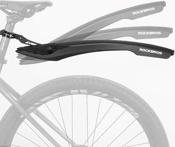 Mreža proti blatu z rdečo LED lučjo Rockbros DNB8001BK, črna