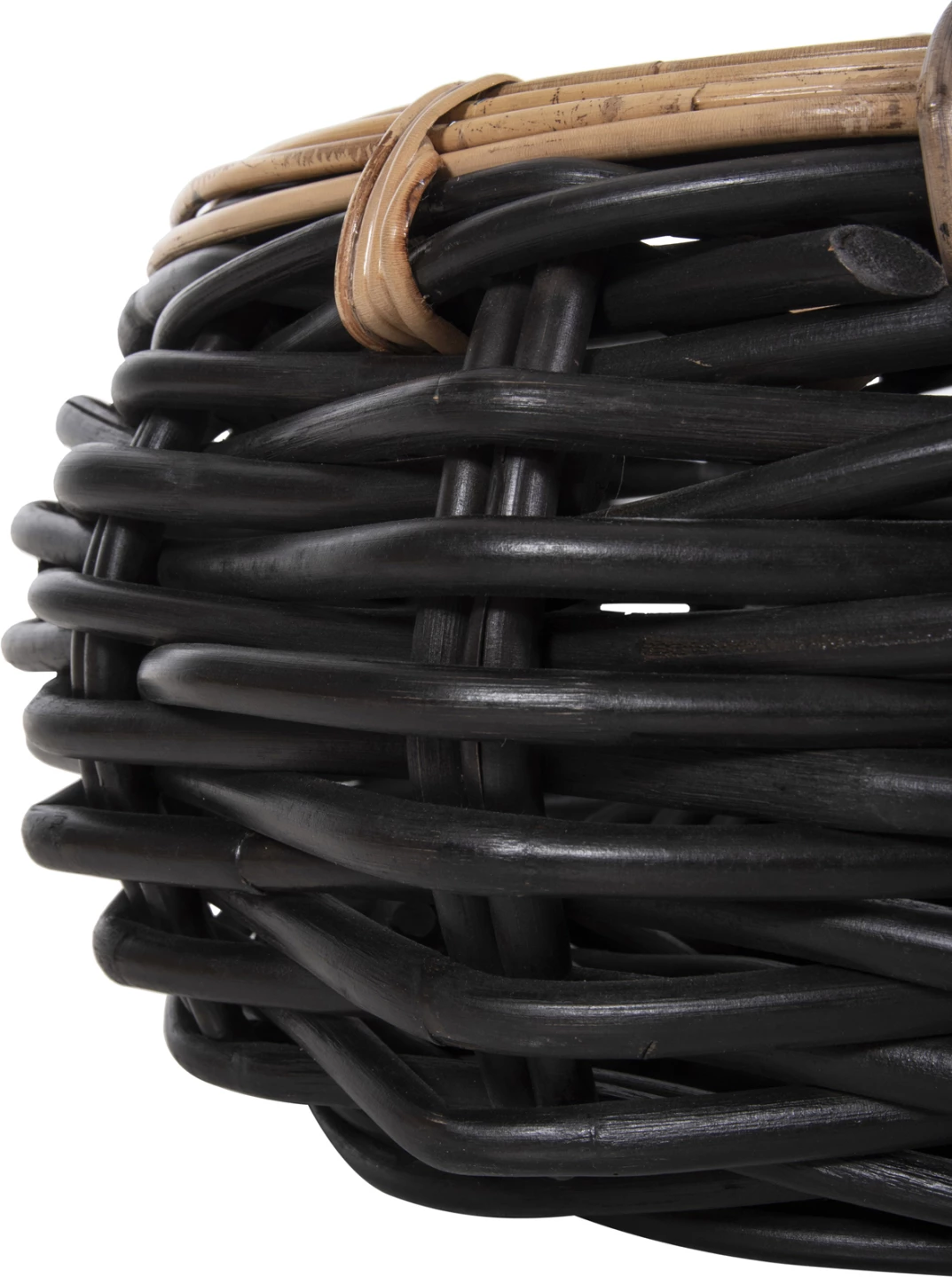 Talna košara POTTS FH4378 CL ratan v črni in naravni barvi Φ62x36Hcm