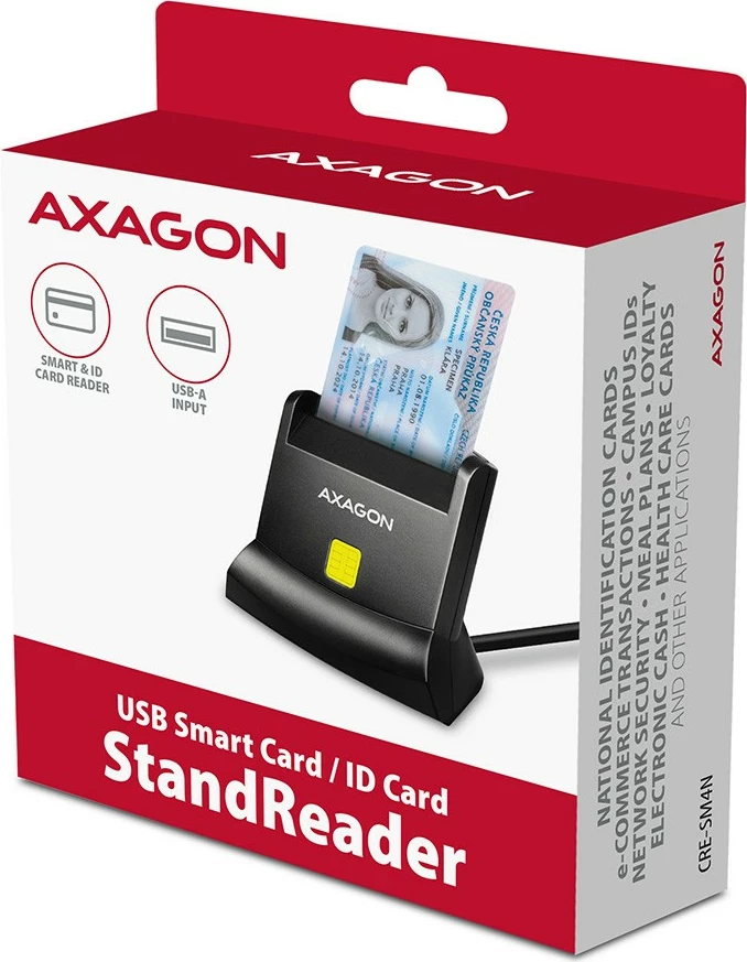 Bralnik kartic AXAGON CRE-SM4N, USB, kabel 1,3 m, črn Bralnik kartic AXAGON CRE-SM4N, USB, kabel 1,3 m, črn