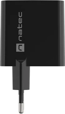 Hitri polnilec GaN 65W z USB-A in USB-C, Natec Ribera, črn