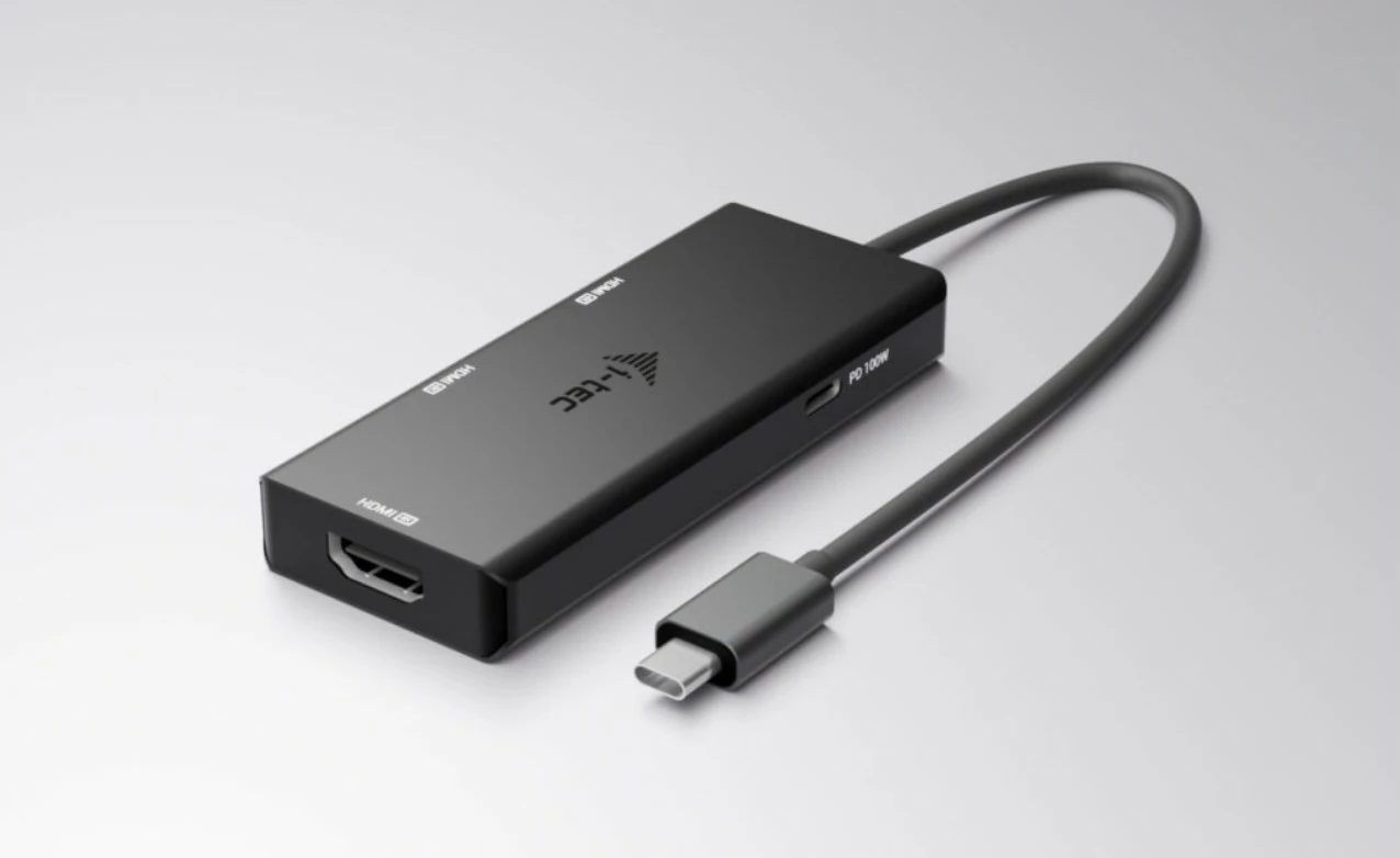 Docking postaja USB-C, i-tec C31TRIPLE4KHDMIPD, 3x HDMI 4K/60 ali 1440p/144 Hz, Power Delivery 100W, kabel 20 cm, črn