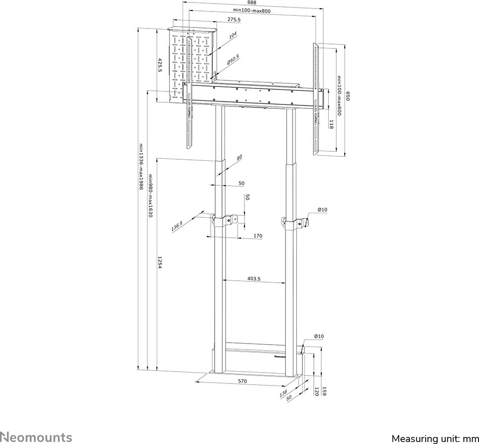 Motorni stenski nosilec za TV do 100'', Newstar WL55-875WH1, bel Motorni stenski nosilec za TV do 100'', Newstar WL55-875WH1, bel
