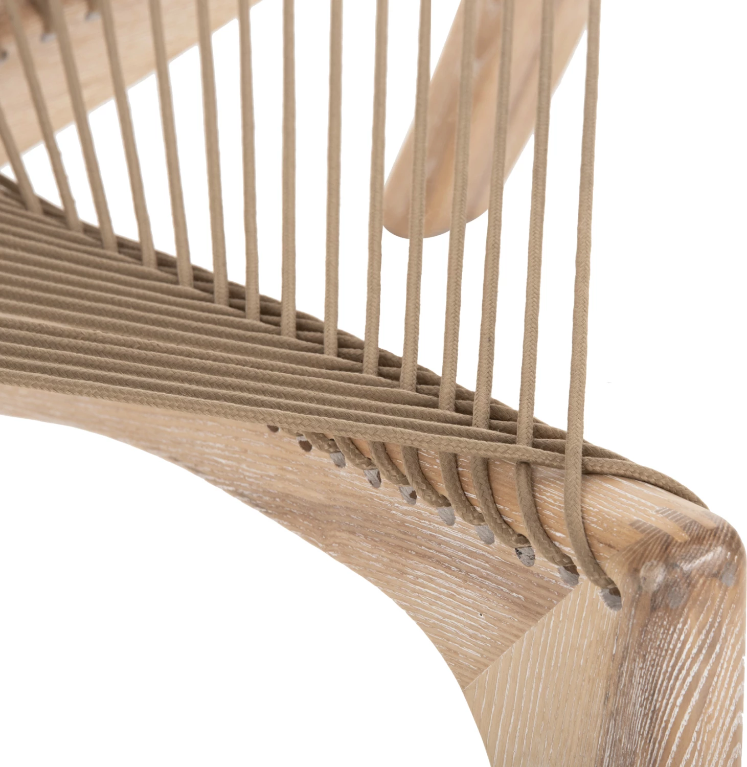 Lounge stol HARP FH9861 okvir iz jesenovega lesa in sintetične vrvi v naravni barvi 85x101,5x128,5Hcm