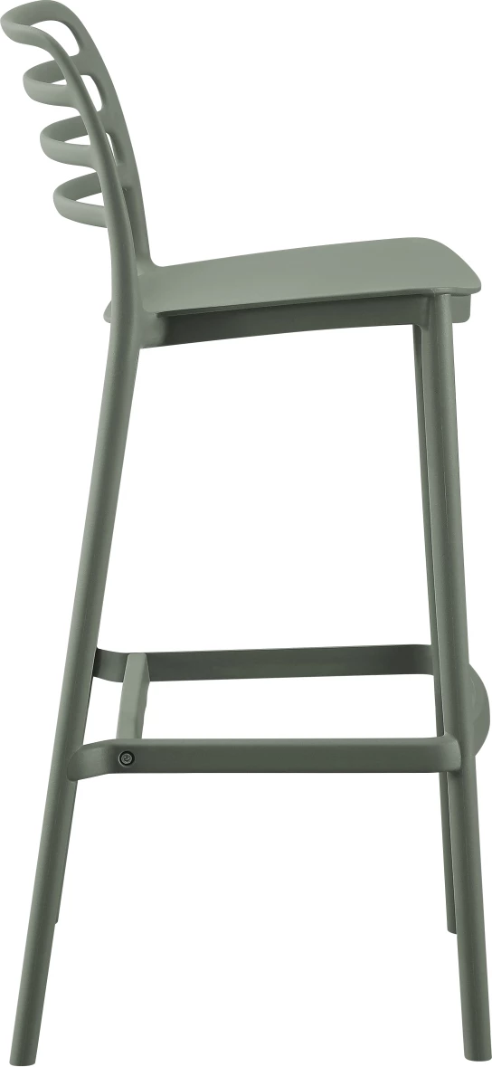 Barski stol iz polipropilena SNOD FH6099.07 olivno zelene barve 37,2x50x101,5H cm