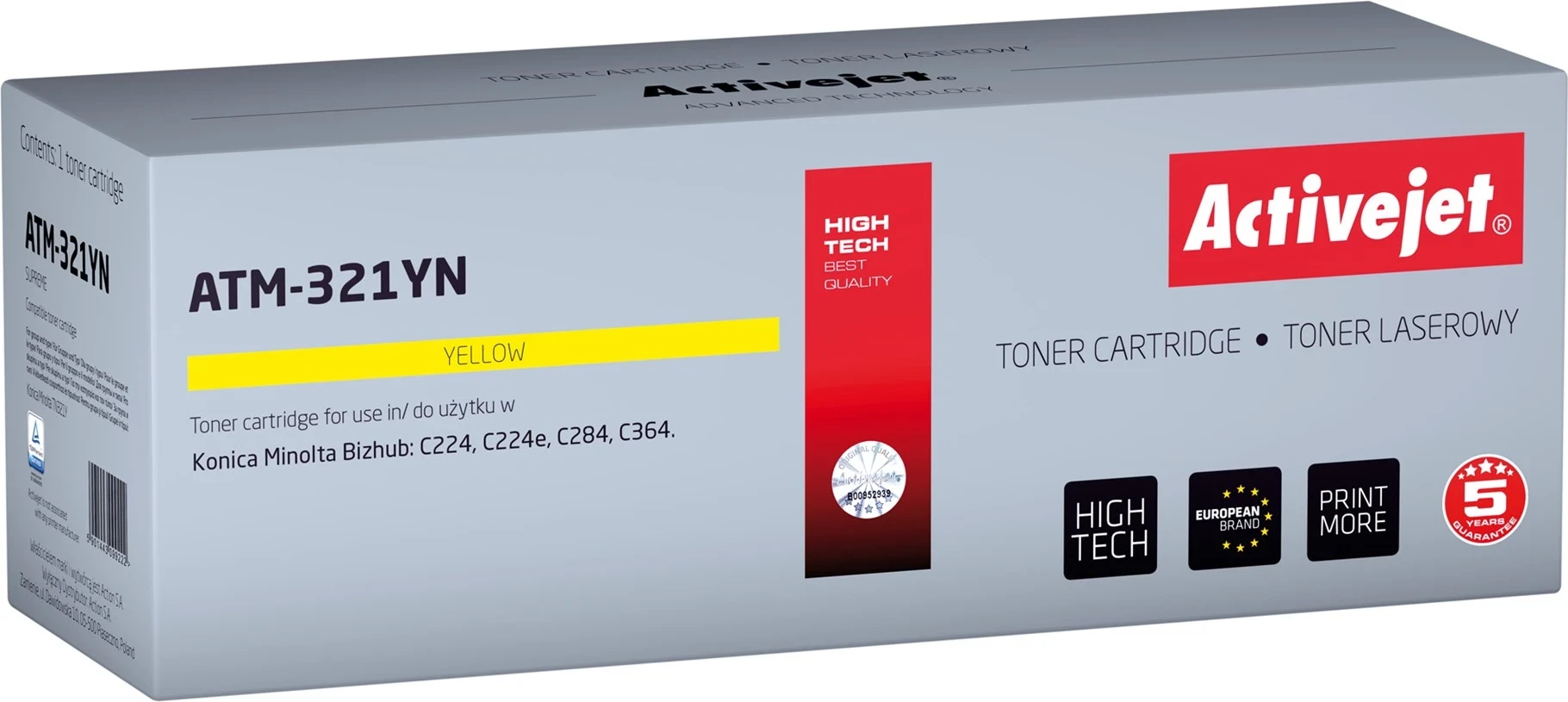 Zamenljiv toner, Activejet ATM-321YN, rumena za tiskalnik Konica Minolta