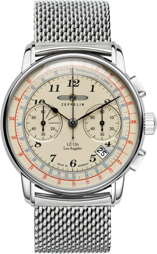 Elegantna zapestna ura LZ126 Los Angeles 7614M5, krem - Zeppelin