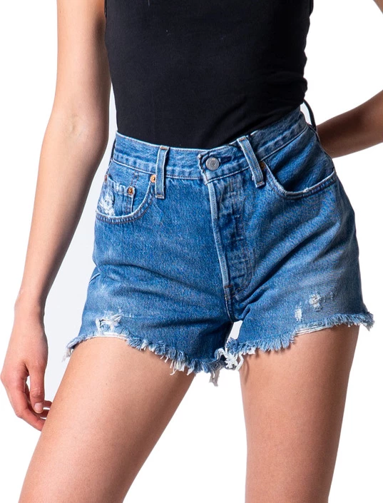 Kratke jeans hlače za ženske Levi's, modre