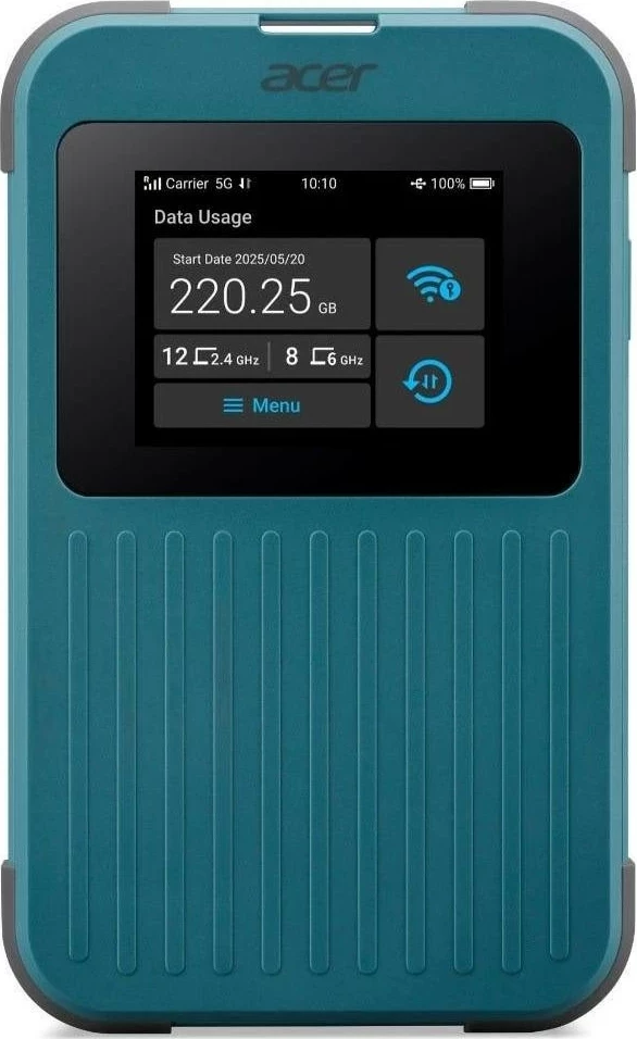 Prenosni Wi‑Fi dostopnik Acer Connect M4 5G, Wi‑Fi 6, zaslon na dotik, baterija 8000 mAh