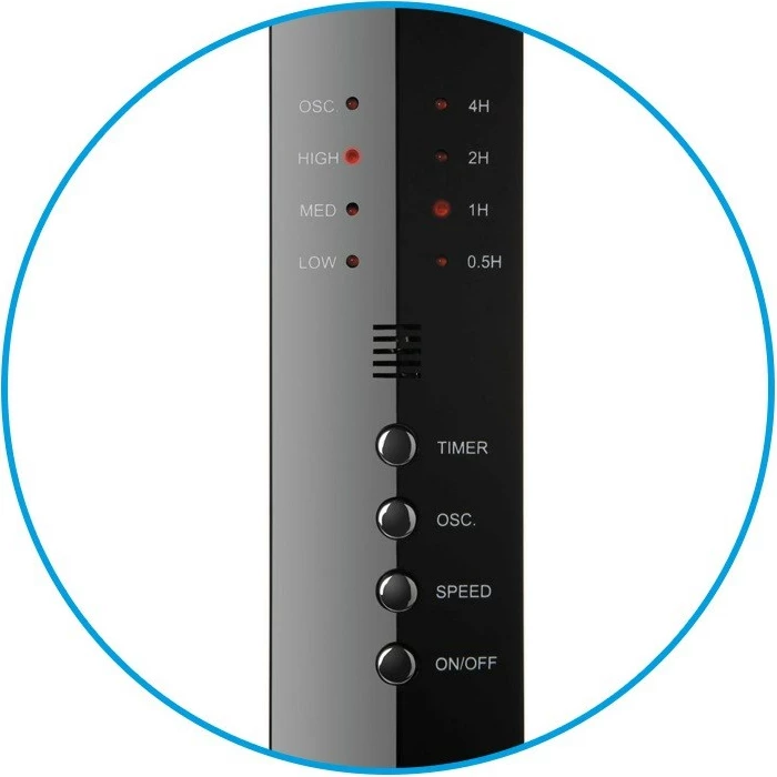 Stoječi ventilator 16"/40 cm, črn, N'OVEEN F455